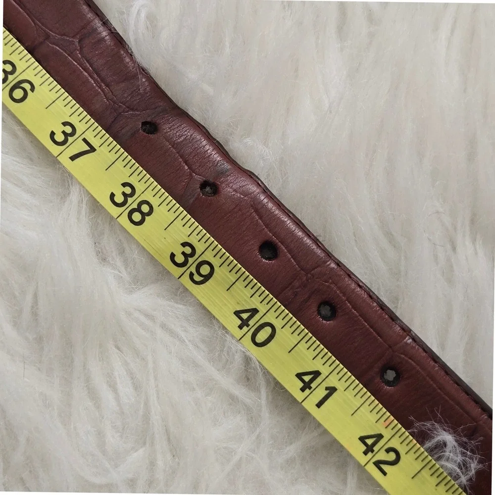 Mens Brown Croco Embossed Leather Golf Belt Silver Western Buckle Golf Clubs 38